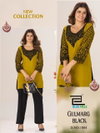 Gulmarg Black By Blue Hills Rayon Chain Work Short Kurtis Suppliers In India